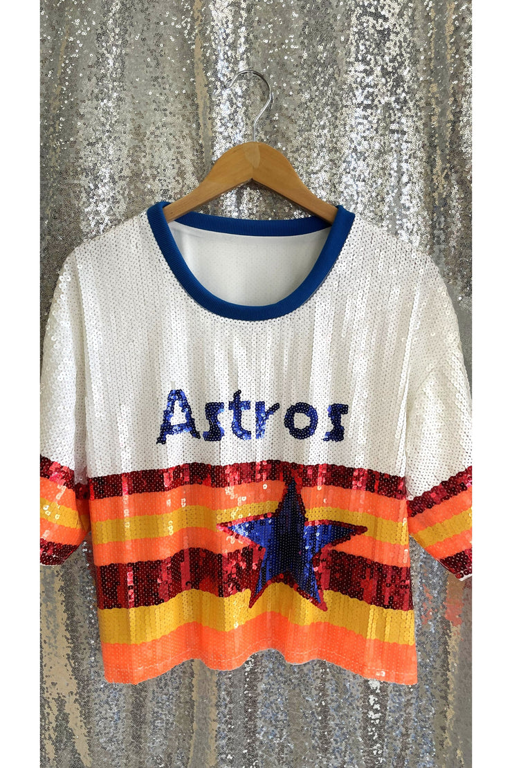 Oversized Sequin Astros Jersey