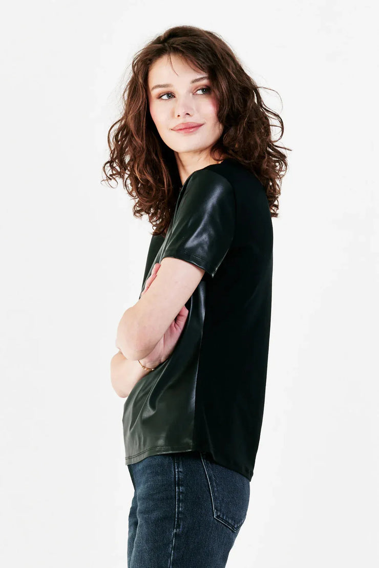 Black Pleather Top
