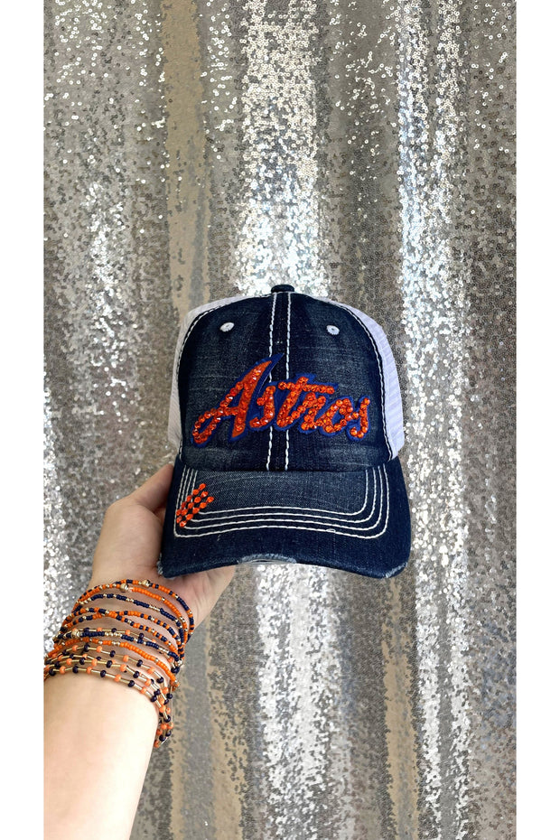 Denim Bling Astros Cap