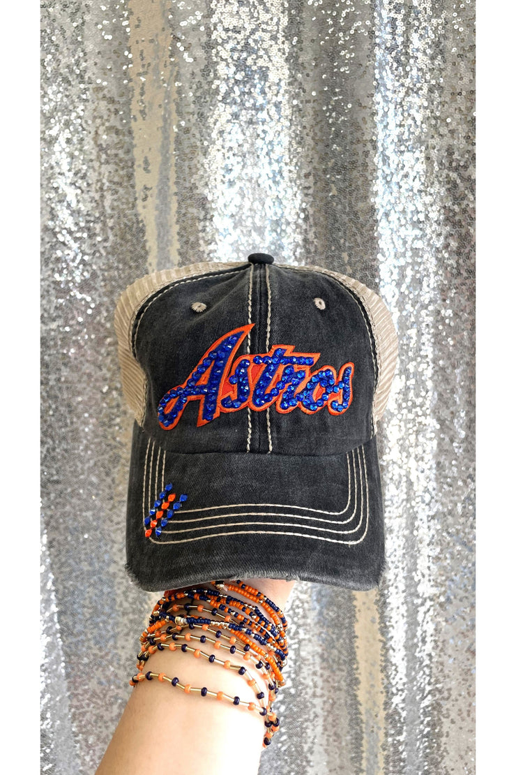 Grey Bling Astros Cap