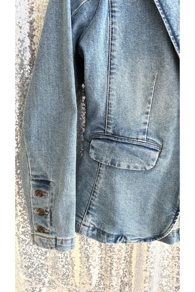 Denim One Button Jacket