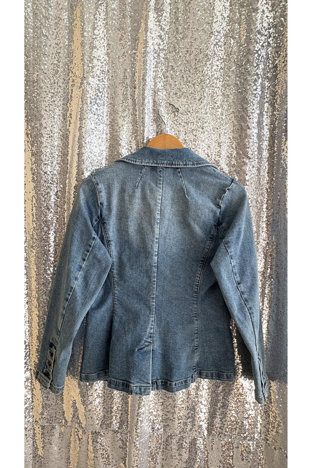 Denim One Button Jacket