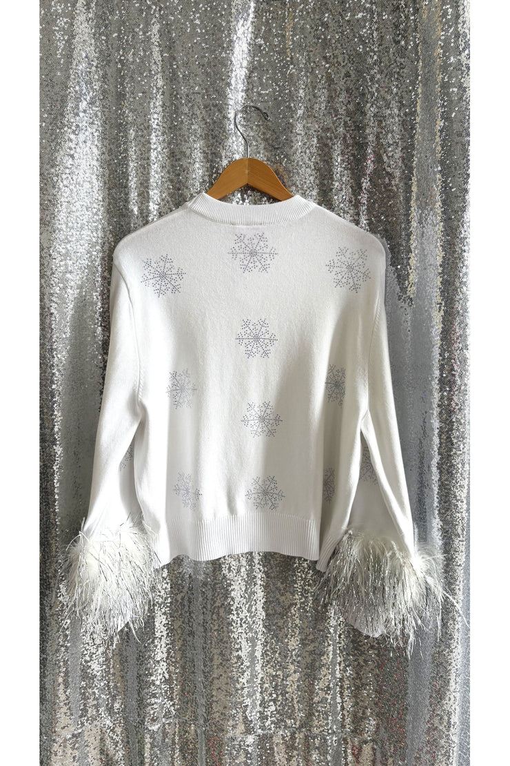 Queen of Sparkles Snowman Shimmer and Sequins Sweater