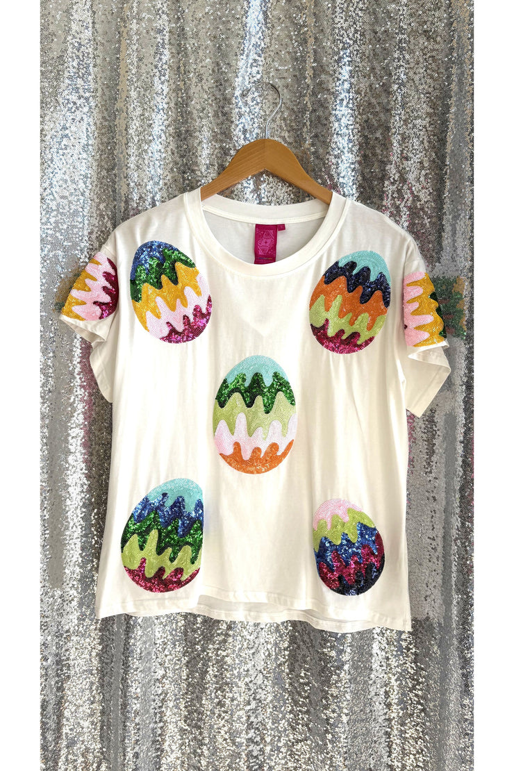 Queen of Sparkles Groovy Easter Egg Tee