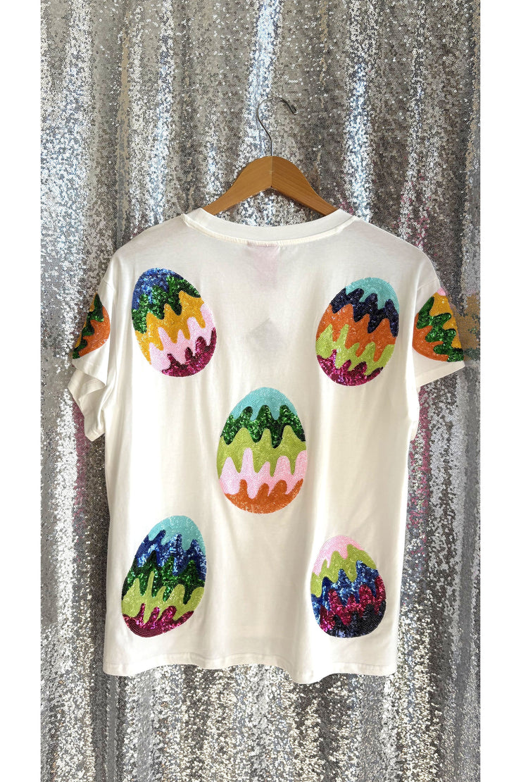 Queen of Sparkles Groovy Easter Egg Tee