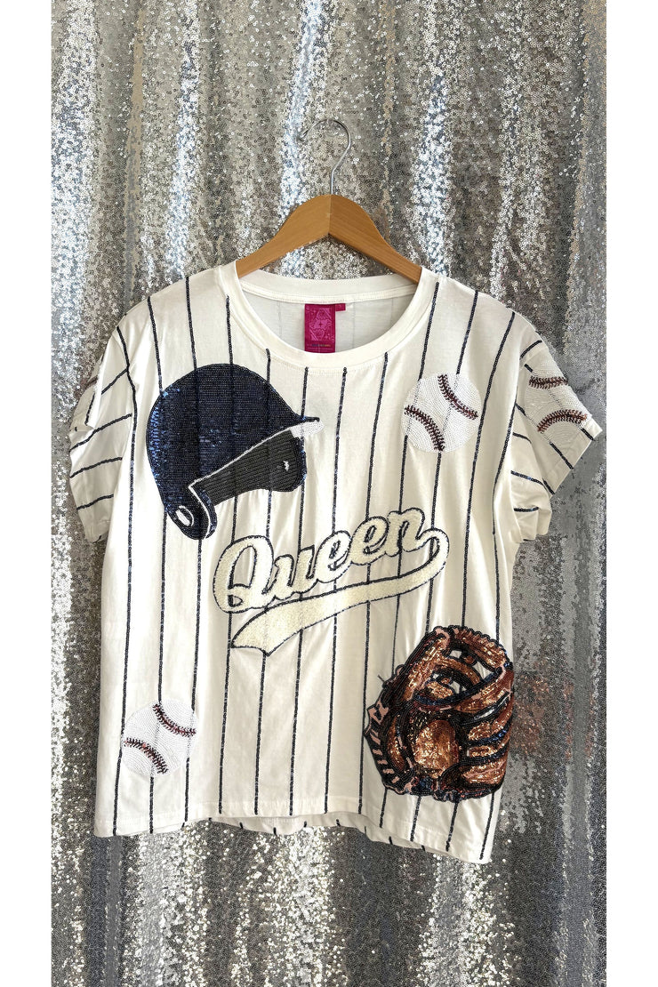 Queen of Sparkles Astros Navy Batter up Tee