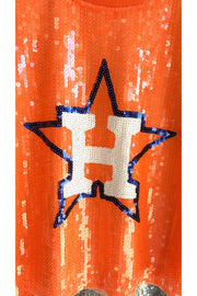 Orange Sequin Astros Crop Jersey