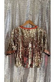 Gold Sequin Astros Crop Jersey