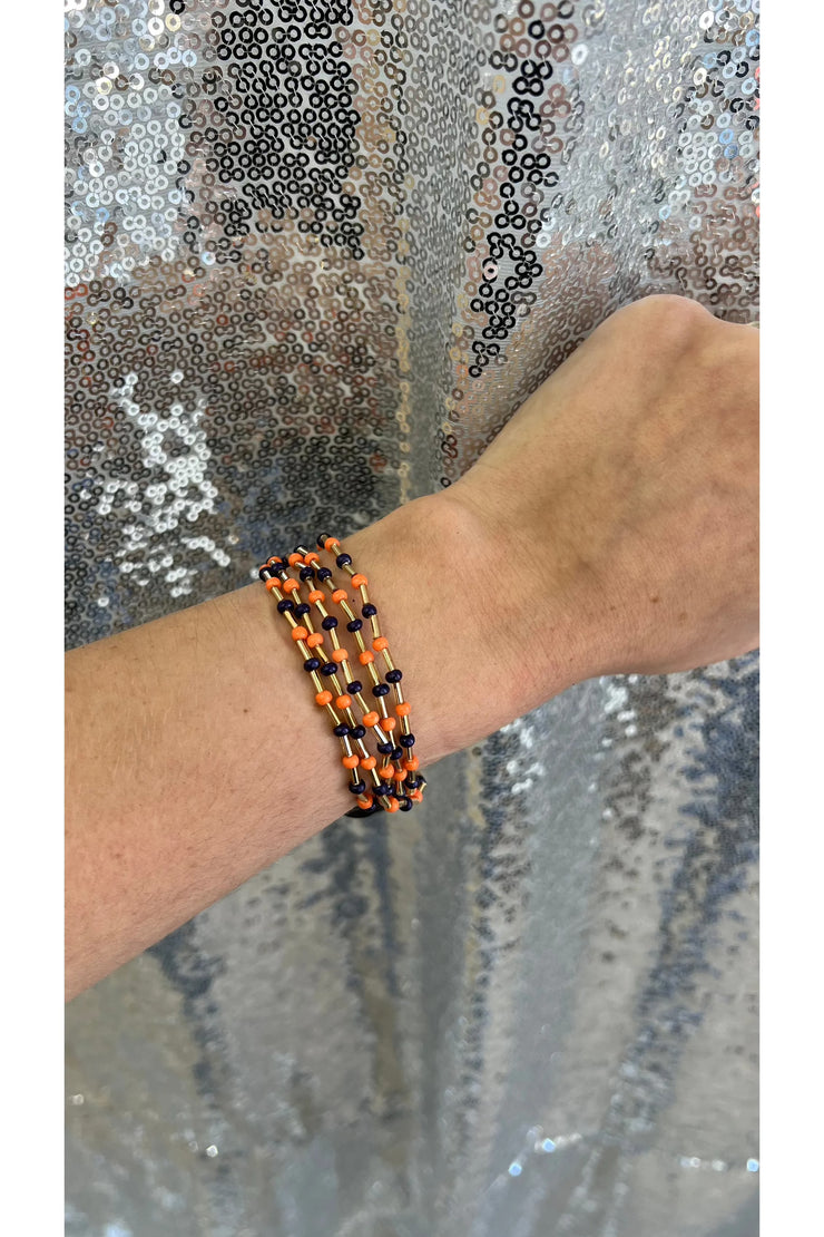 Navy/Orange Hardy Bracelet Stack