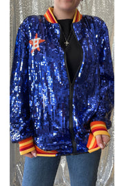 Sequin Astros Bomber Jacket