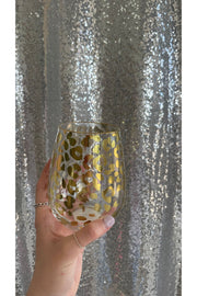 Leopard Gold Wine Glass