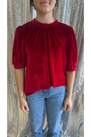 Cherry Velvet Blouse