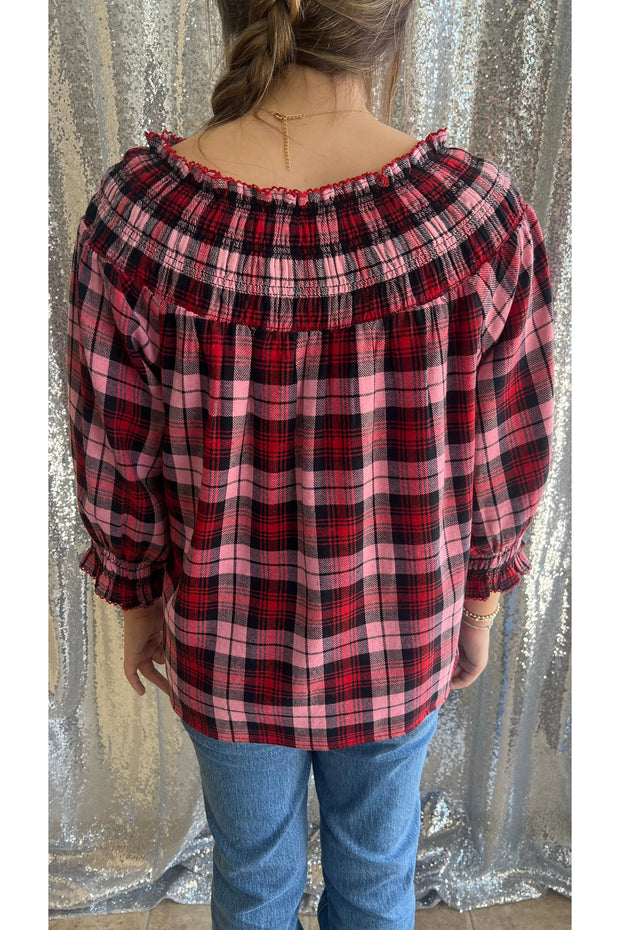 Blushing Tartan Blouse