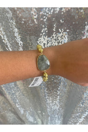 Gold and Gray Beaded Bracelet