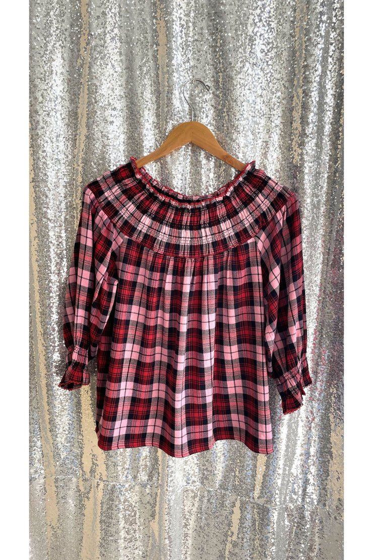 Blushing Tartan Blouse