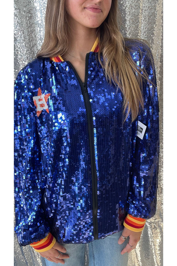 Sequin Astros Bomber Jacket