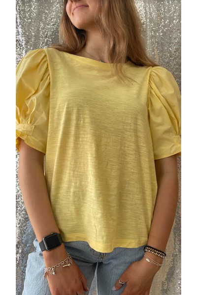 The Yellow Puffy Sleeve Blouse