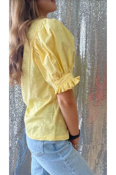 The Yellow Puffy Sleeve Blouse