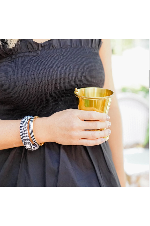 Makenzie Gingham Hinge Bangle in Black