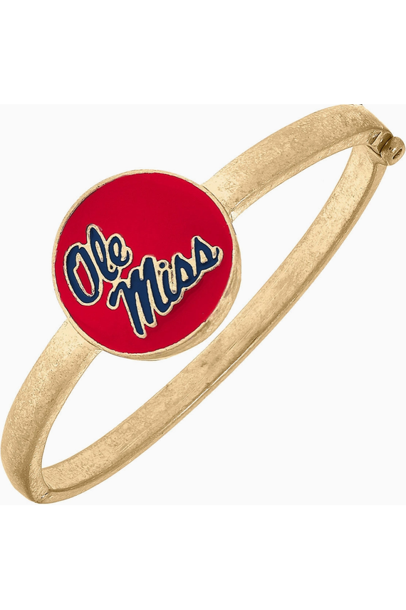 Ole Miss Rebels Enamel Statement Hinge Bangle in Red