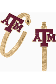 Texas A&M Enamel Hoop earrings