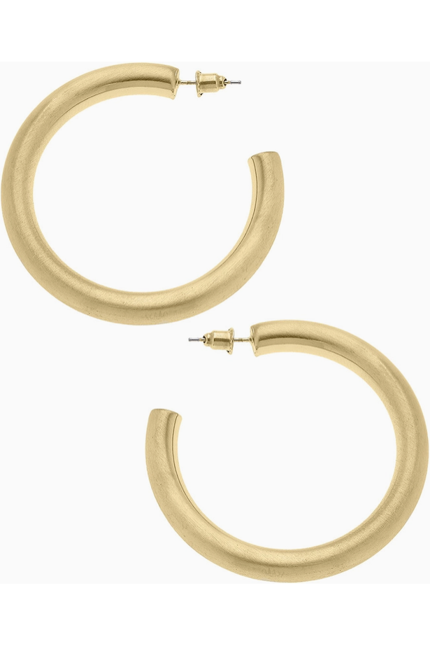 Isla Hoop Earrings in Satin Gold