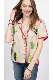 Sister Mary Cactus Flower Blouse