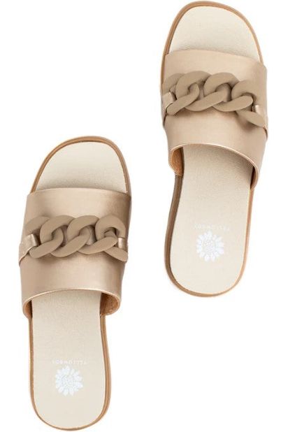Alora Golden Wedge Sandals