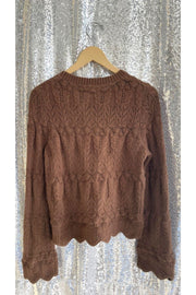 Chocolate Scalloped Edge Sweater