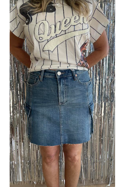 Cargo Denim Skirt