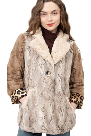 Three Toned Faux Fur Coat