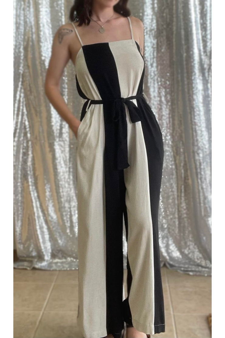 Color Block Wide Leg Jumpsuit