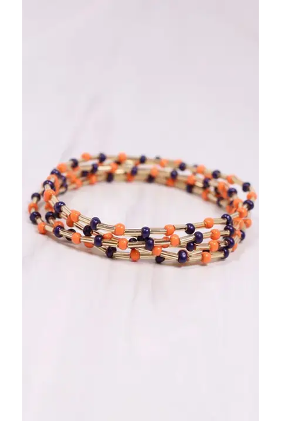 Navy/Orange Hardy Bracelet Stack