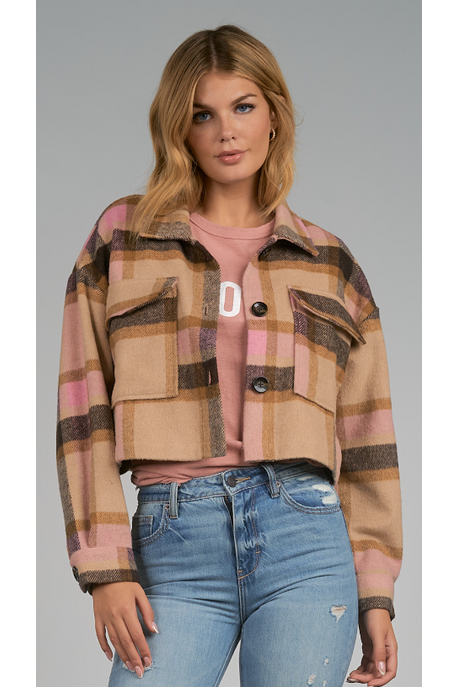 Elan Plaid Crop Jacket