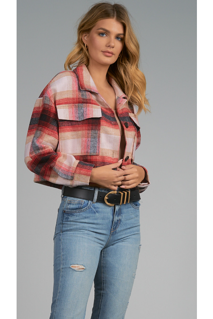 Elan Plaid Crop Jacket