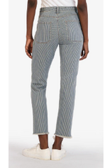 The High Rise Reese Ankle Straight Leg Pin-Stripe Pant