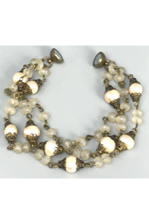 Layla Bracelet - Matte Champagne with Pearls