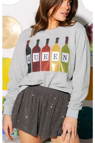 Queen Of Sparkles All The Wine Sweatshirt