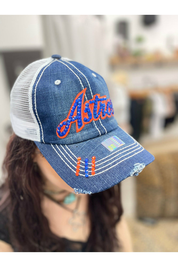 Denim Bling Astros Cap