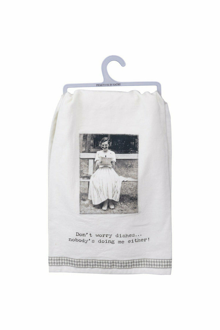 "Don't Worry" Dish Towel