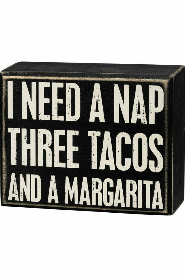 "Three Tacos" Box Sign