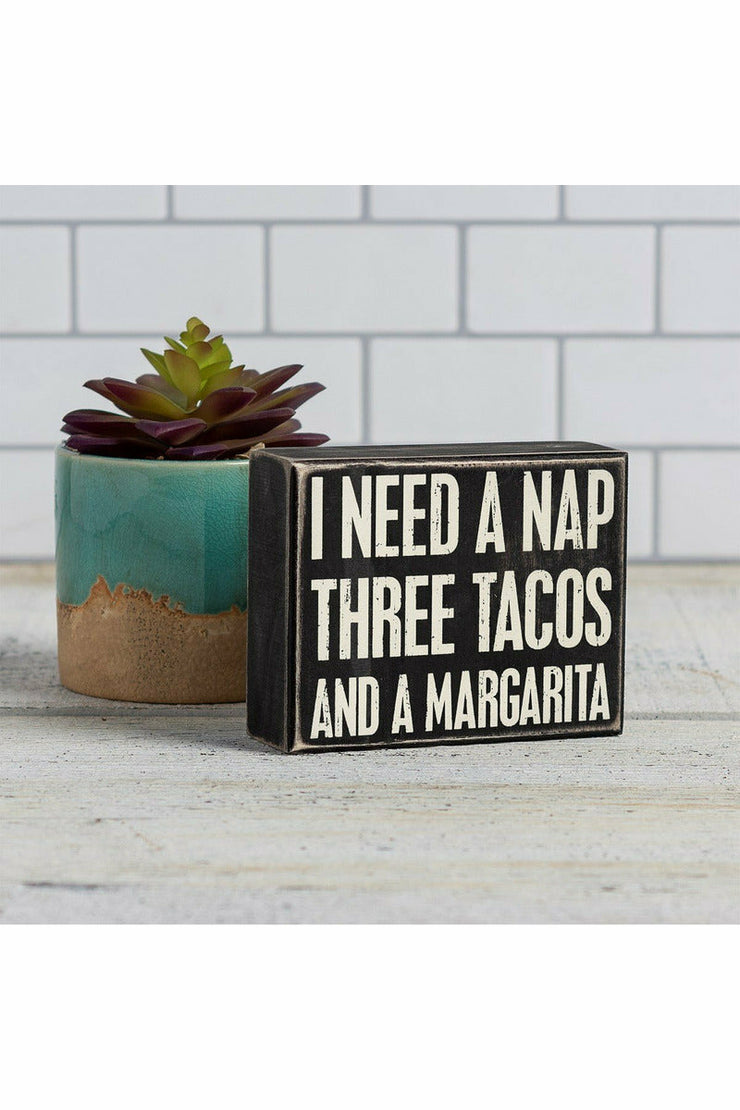 "Three Tacos" Box Sign